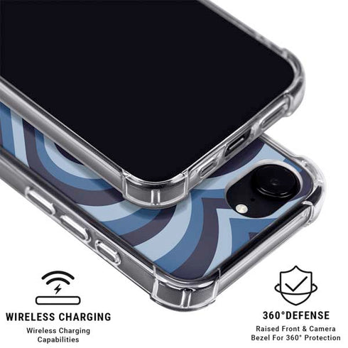 Blue Heart Pattern iPhone 16e Clear Case